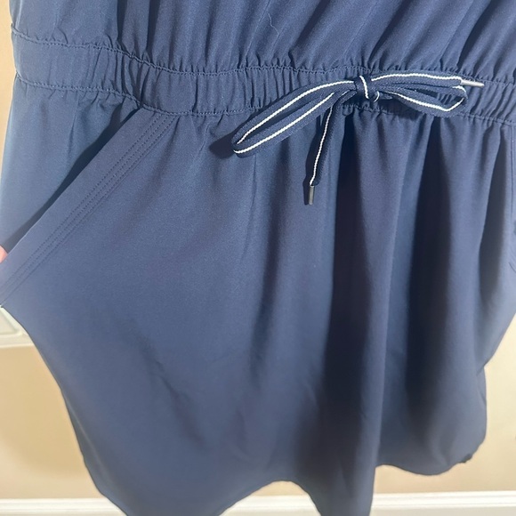 T by Talbots LIGHTWEIGHT STRETCH DRESS navy performance size medium P - Picture 5 of 7